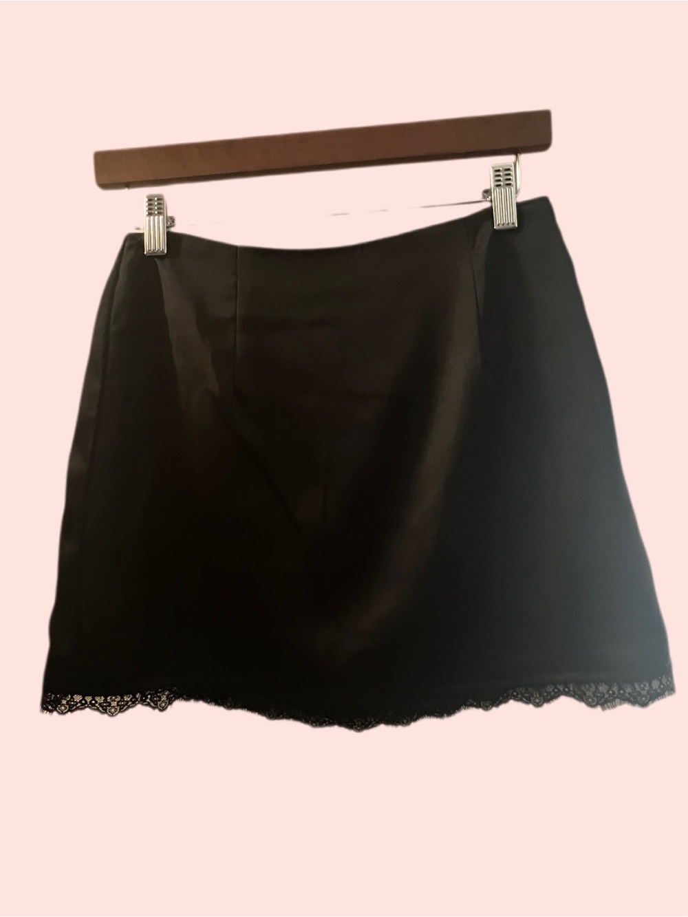 Princess Polly Black Lace-Trim Mini Skirt